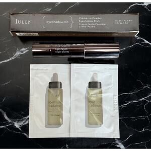 JULEP Shadow Stick CHAMPAGNE SHIMMER + It’s Balm VINTAGE MAUVE CREAM + Face Oil